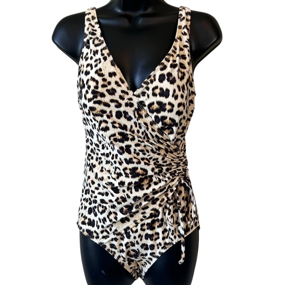 Nip Tuck Animal Magic Amanda Side-Ruched Tummy Control One Piece Swimsuit